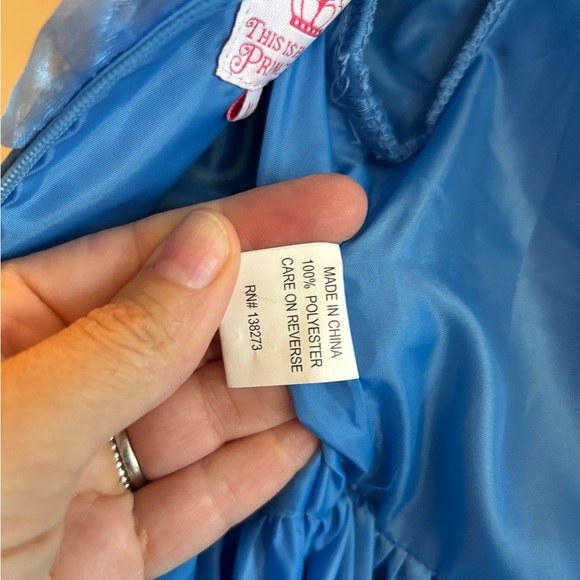 Beautiful Princess Dress - Kids size Medium, Blue tulle Rhinestones Snow White - Picture 9 of 16